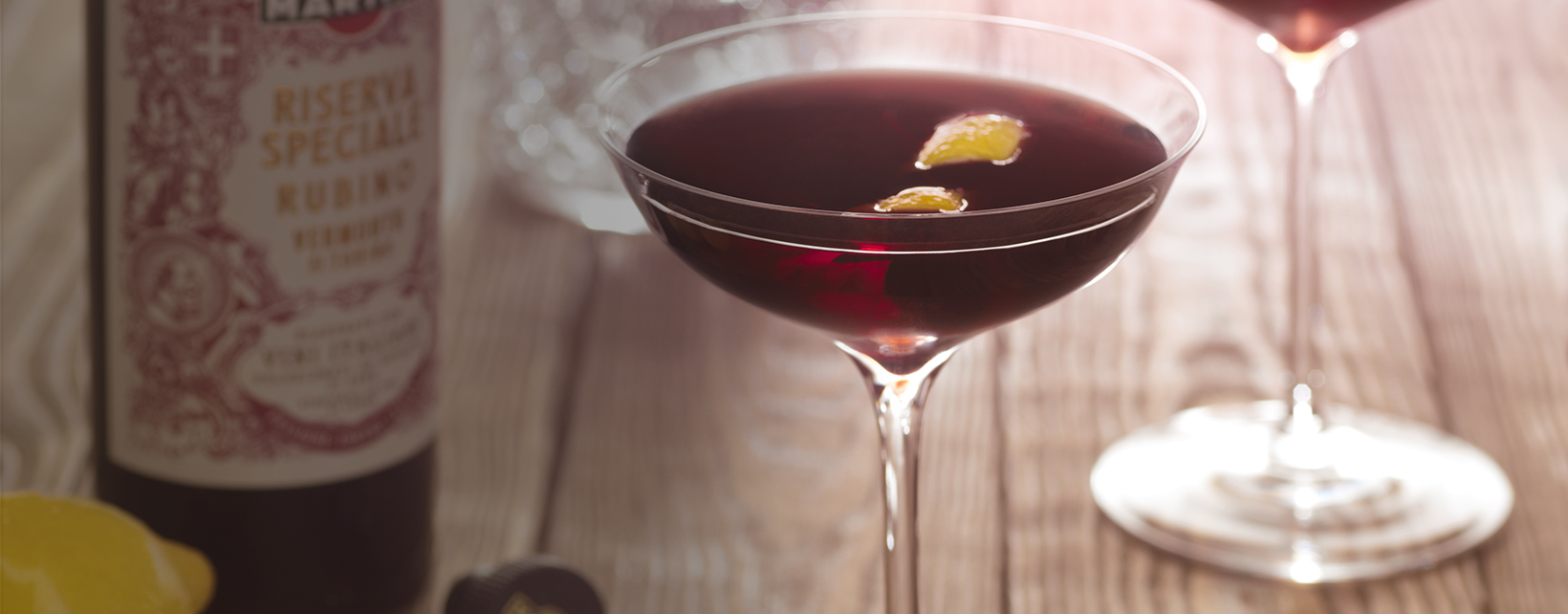 Manhattan in Martini Glass